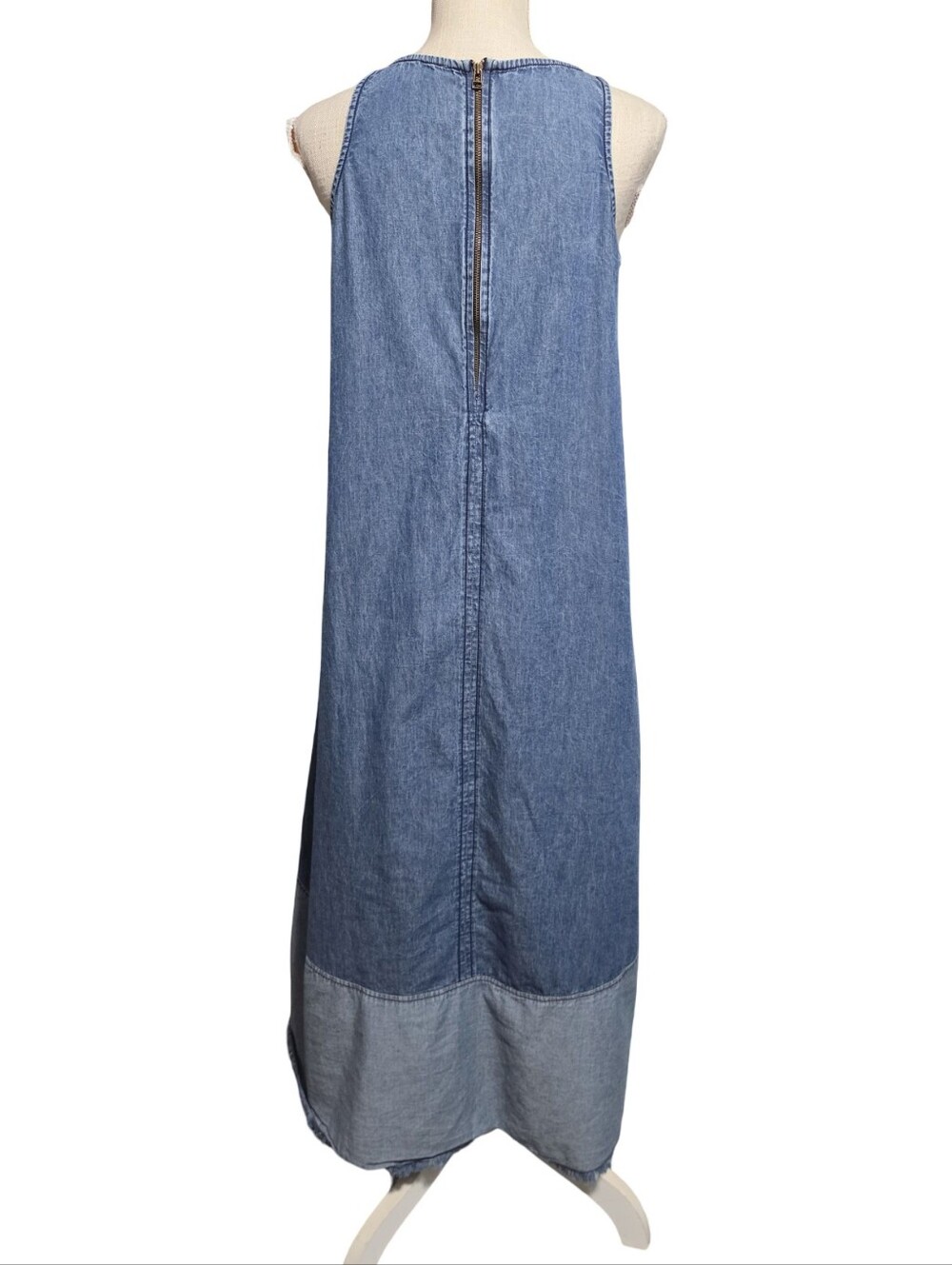 ROPER Dress Womens Medium Blue Chambray High Low Maxi Sleeveless Western Rodeo - Picture 5 of 9